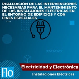 REALIZACIÓN DE LAS INTERVENCIONES NECESARIAS PARA EL MANTENIMIENTO DE LAS INSTALAIONES ELÉCTRICAS EN EL ENTORNO DE EDIFICIOS Y CON FINES ESPECIALES Flo Formación